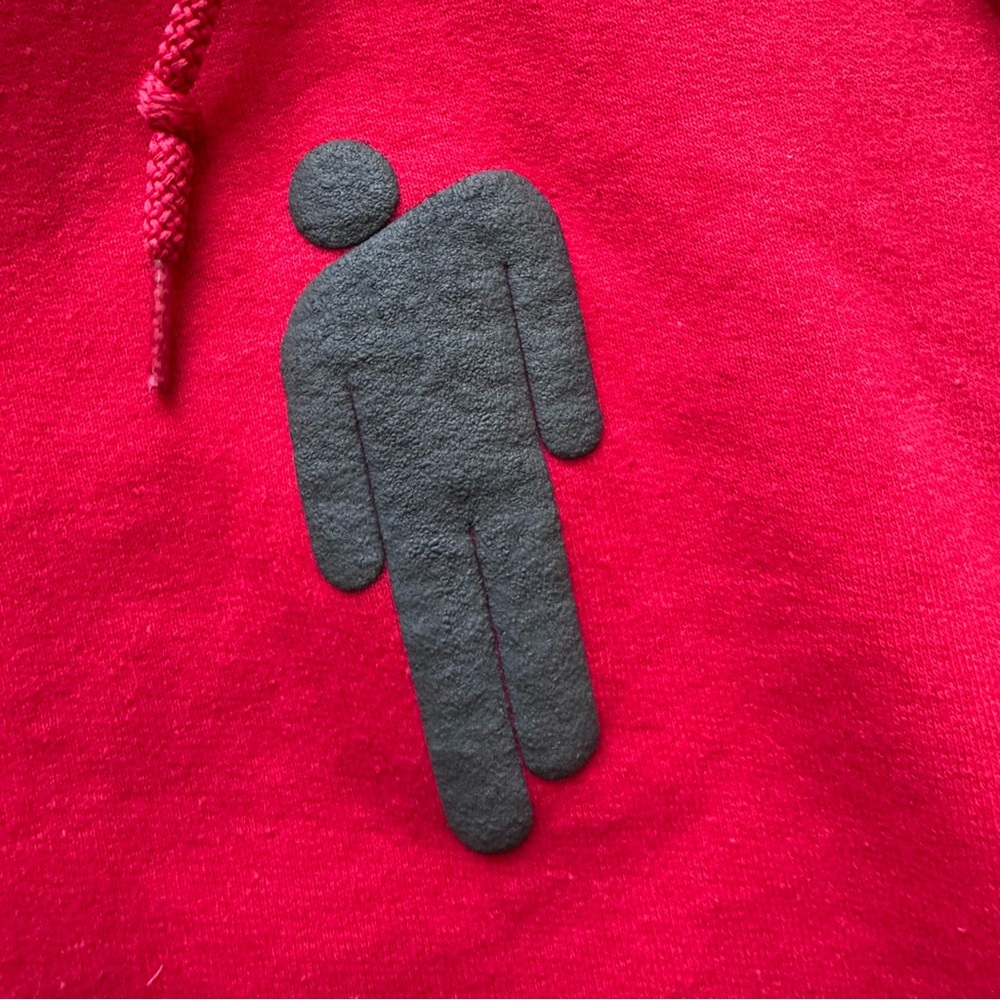 Billie Eilish Official Merch Hoodie Puff Print Size XL Red - Picture 5 of 8